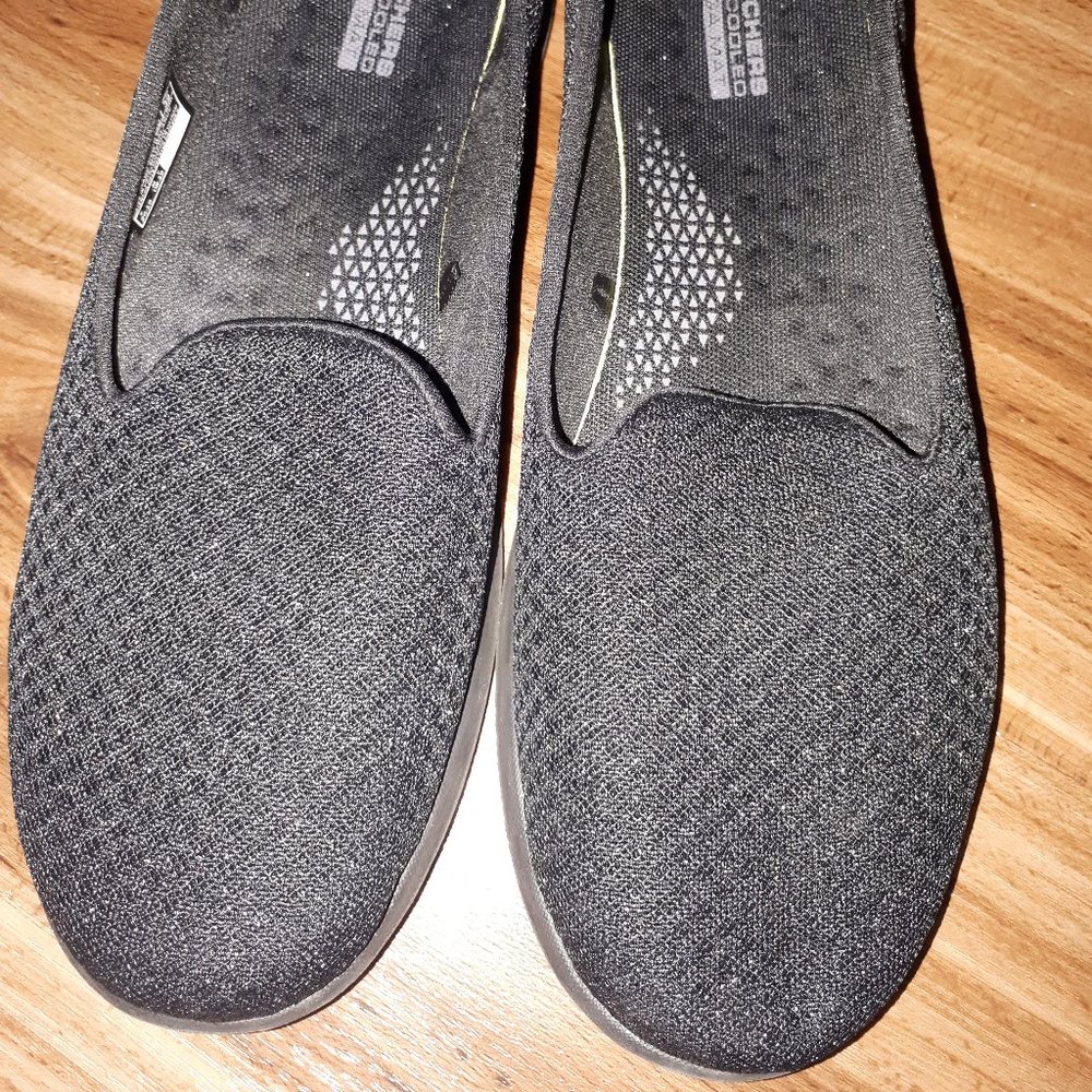 Skechers Goga Mat Black Sparkly Shoes